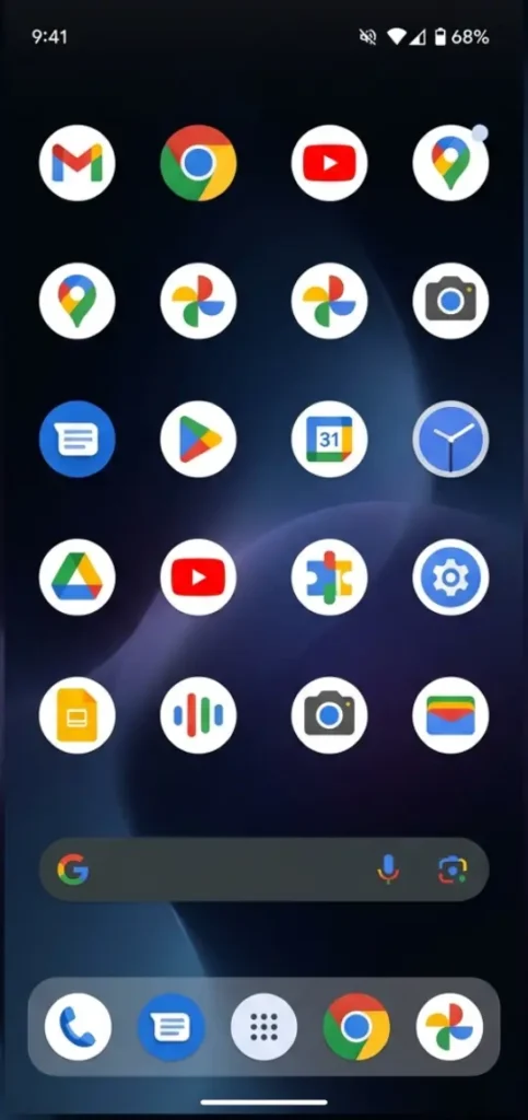 Screenshot of Android phone showing the white gesture navigation hint line at the bottom of the screen, with indicator arrow pointing to the UI element