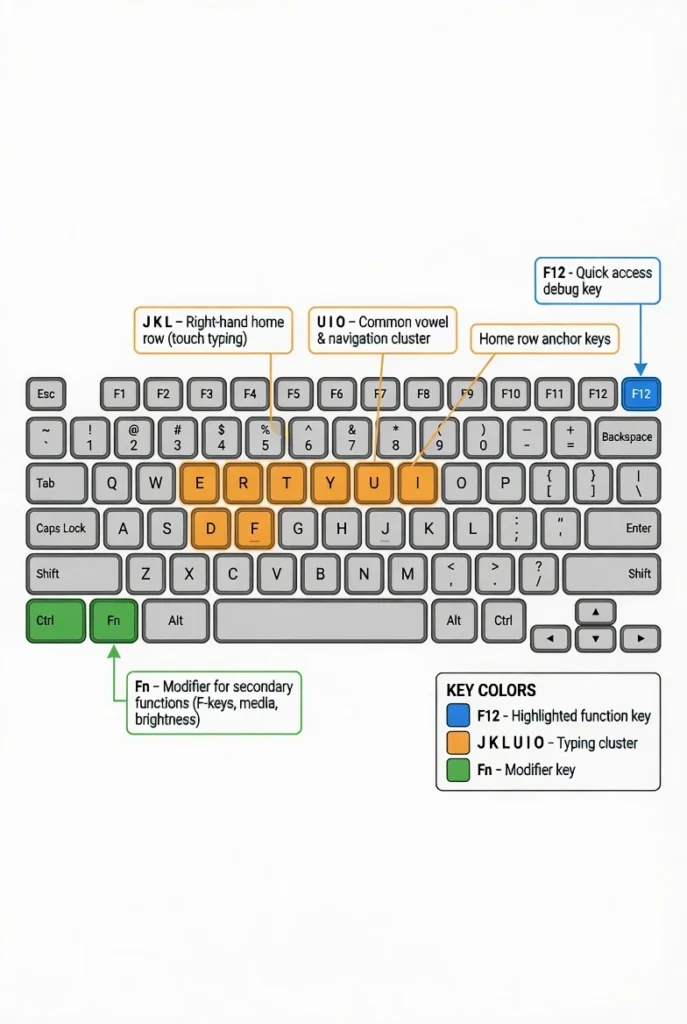 Keyboard diagram showing HP laptop Num Lock keys highlighted, with F12 as toggle key and affected letter keys that produce numbers when Num Lock is active
