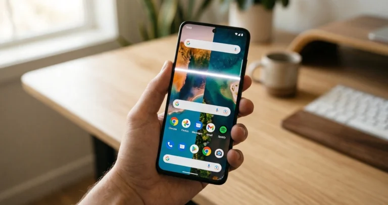 white horizontal lines on phone screen held in hand showing display problem