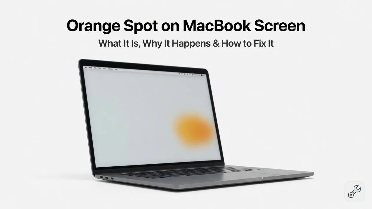 MacBook Pro with orange screen discoloration - learn what causes it and how to fix it.